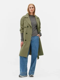 Double-Breasted Belted Trench|Primark New