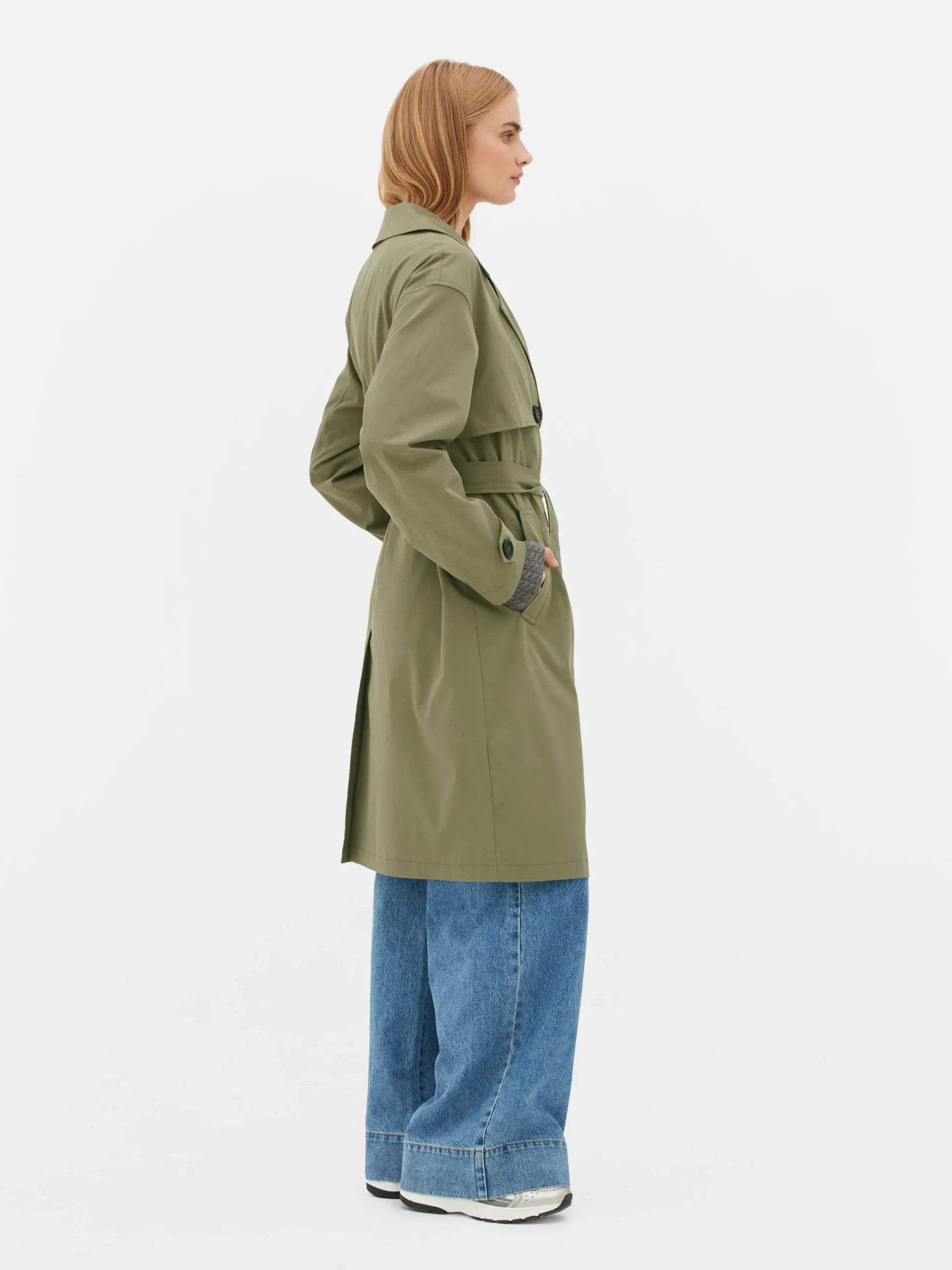 Double-Breasted Belted Trench|Primark New