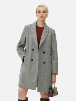 Double-Breasted Twill Coat|Primark Outlet