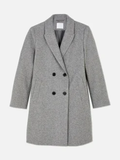 Double-Breasted Twill Coat|Primark Outlet