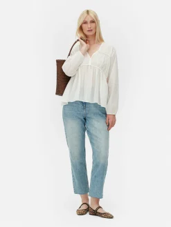 Draped Voile Smock Blouse|Primark Hot