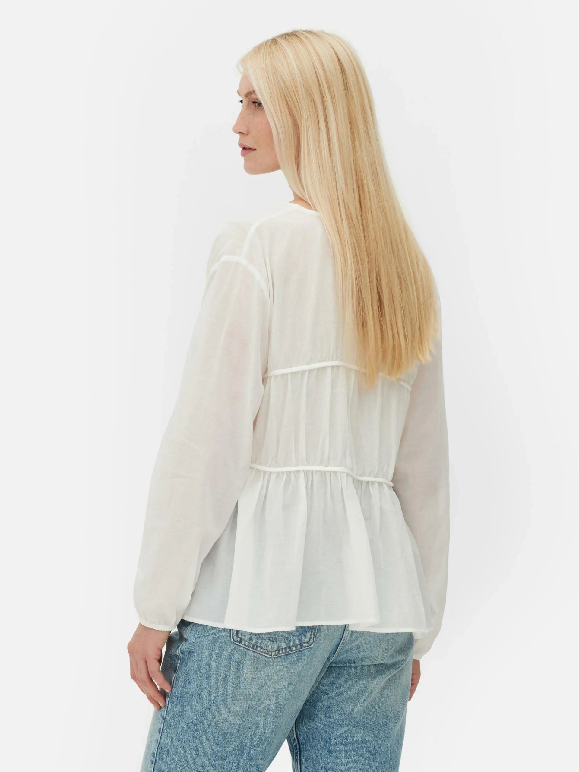 Draped Voile Smock Blouse|Primark Hot
