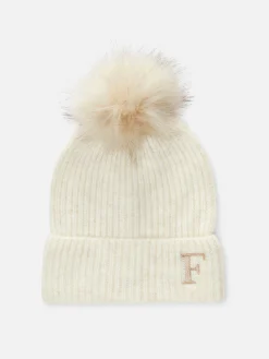 Embroidered Initial Pompom Beanie|Primark Discount