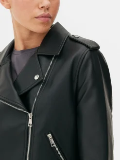 Essential Faux Leather Biker Jacket|Primark Outlet