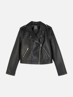 Essential Faux Leather Biker Jacket|Primark Outlet