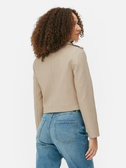 Essential Faux Leather Biker Jacket|Primark
