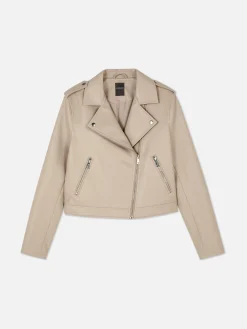 Essential Faux Leather Biker Jacket|Primark
