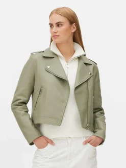 Essential Faux Leather Biker Jacket|Primark