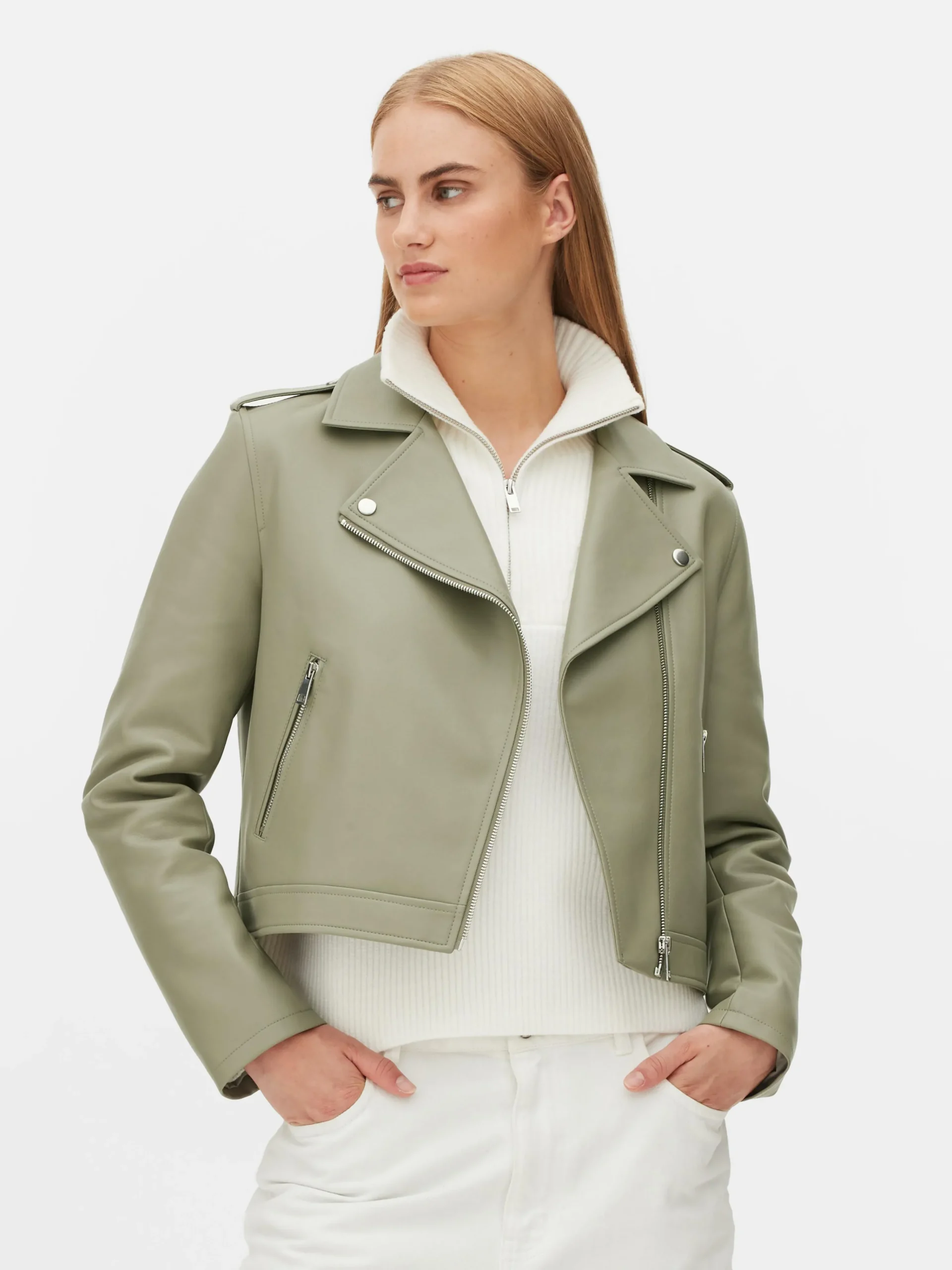 Essential Faux Leather Biker Jacket|Primark