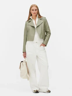 Essential Faux Leather Biker Jacket|Primark
