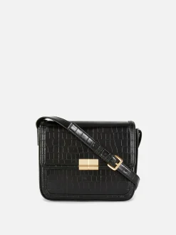 Faux Croc Crossbody Bag|Primark New