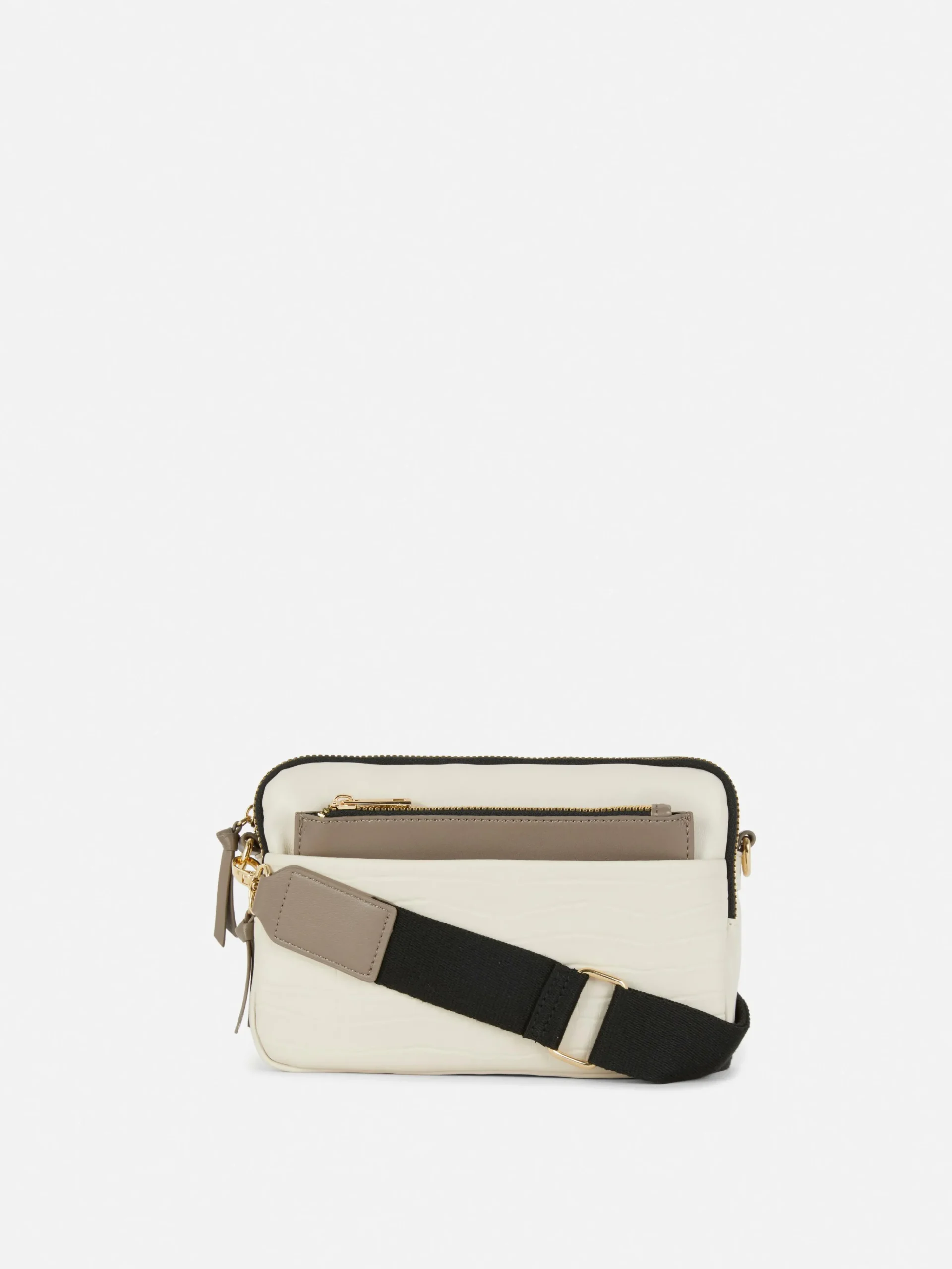 Faux Croc Double Zip Camera Bag|Primark Hot