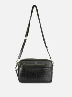 Faux Croc Double Zip Camera Bag|Primark Hot