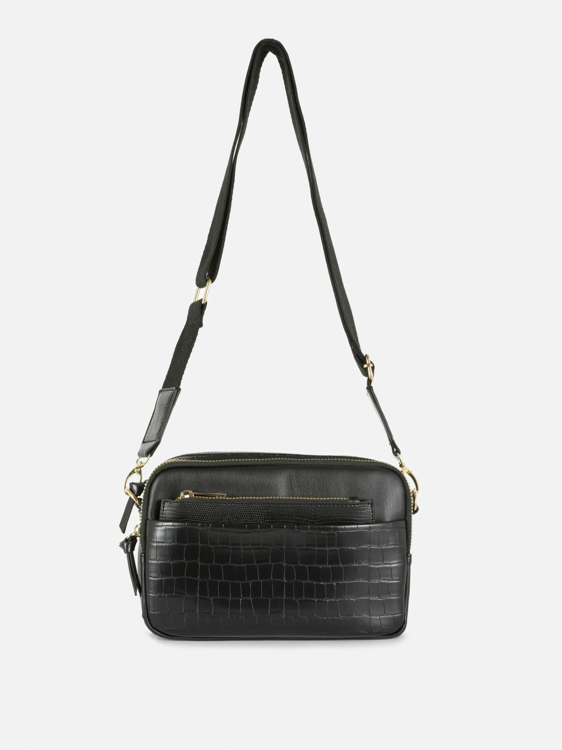 Faux Croc Double Zip Camera Bag|Primark Hot