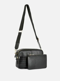 Faux Croc Double Zip Camera Bag|Primark Hot