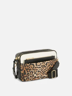 Faux Croc Double Zip Camera Bag|Primark