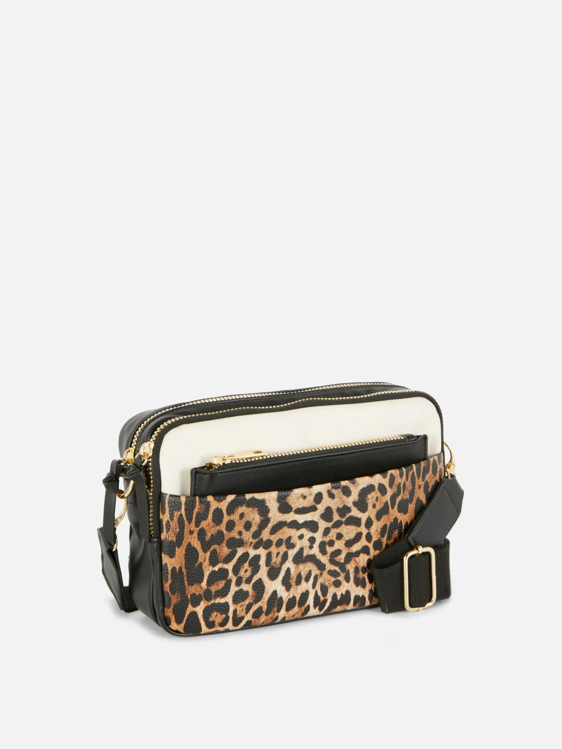 Faux Croc Double Zip Camera Bag|Primark