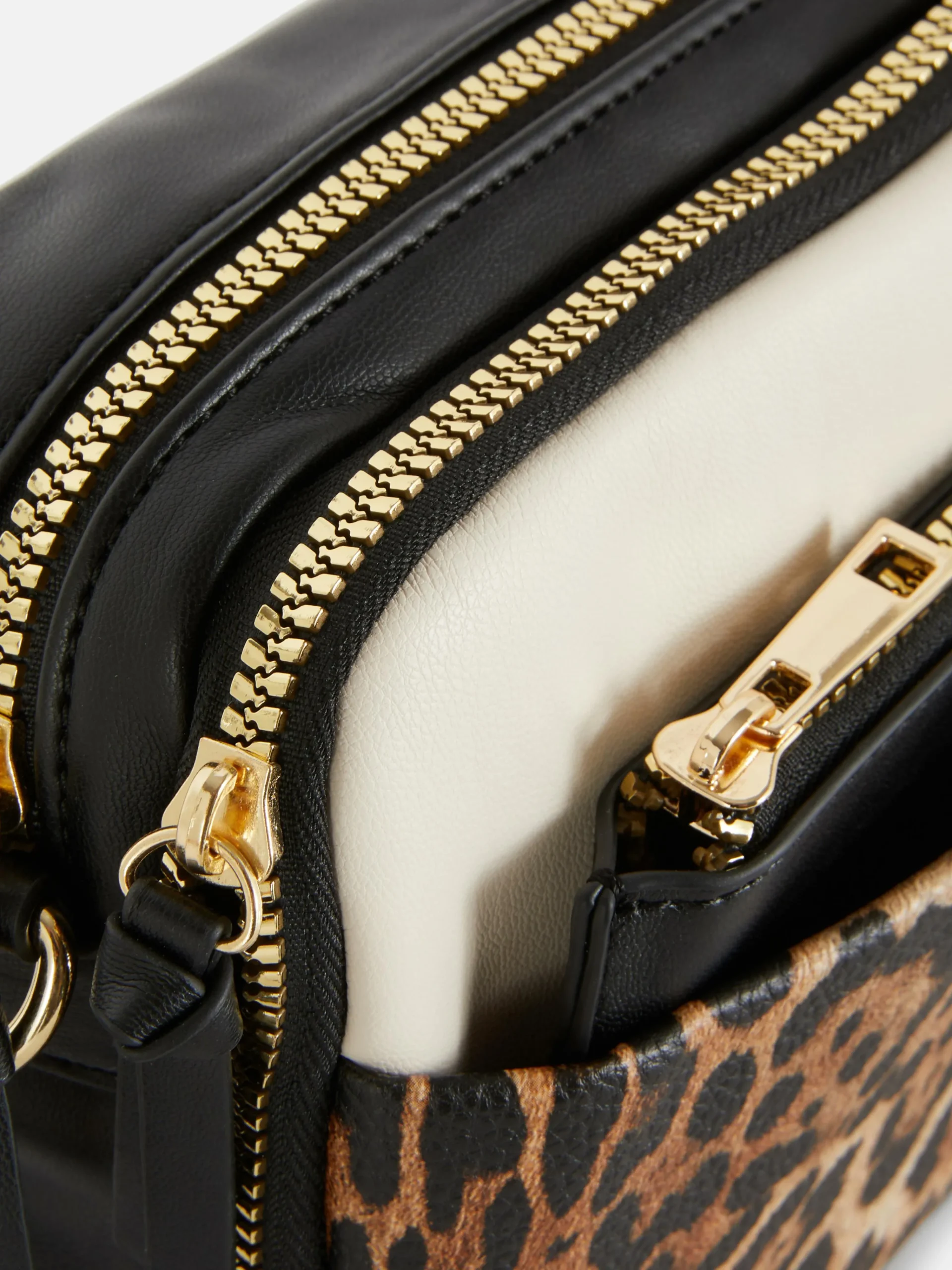 Faux Croc Double Zip Camera Bag|Primark