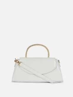 Faux Croc Metal Handle Crossbody Bag|Primark New