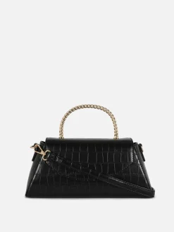 Faux Croc Metal Handle Crossbody Bag|Primark Discount