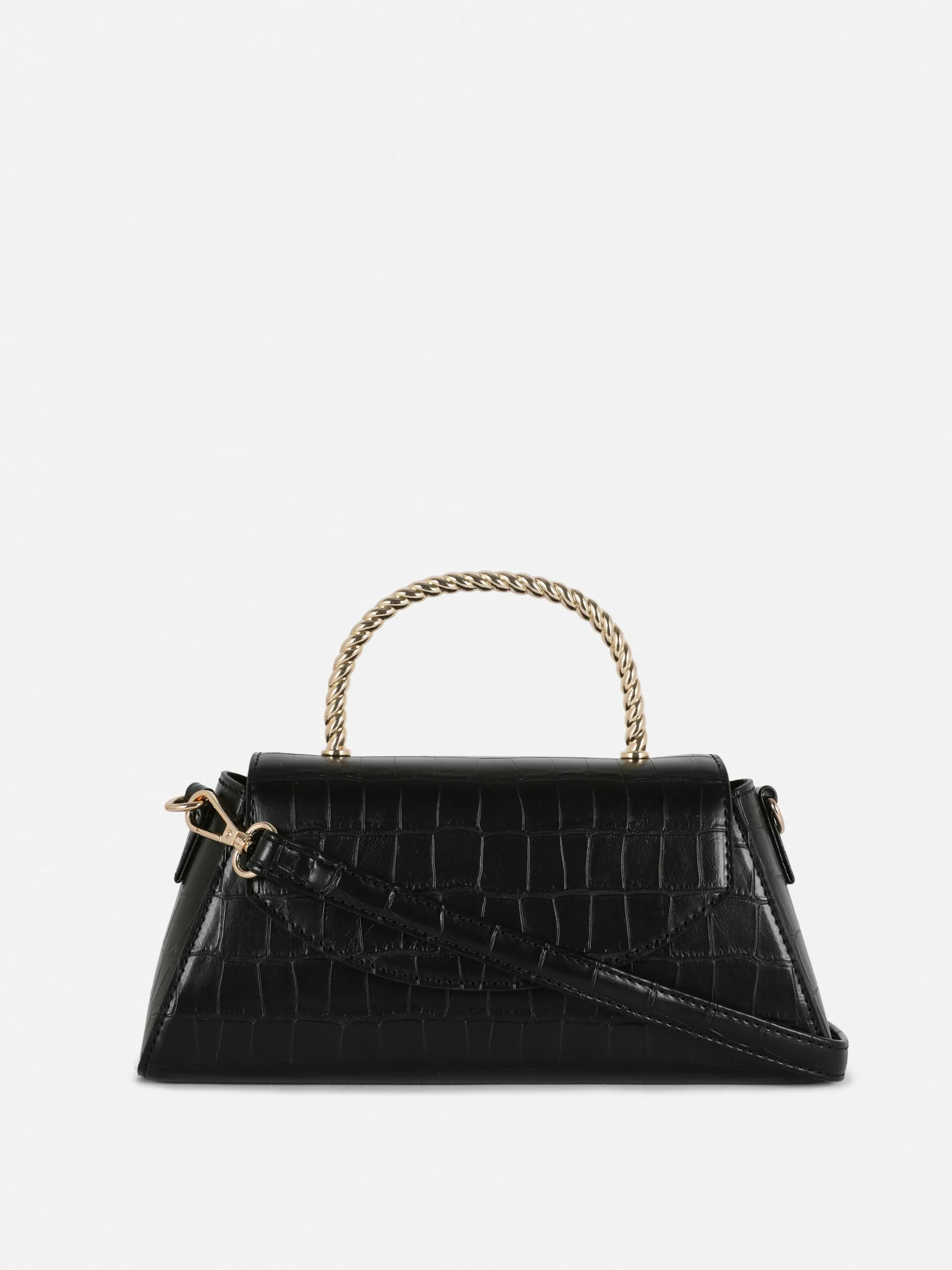 Faux Croc Metal Handle Crossbody Bag|Primark Discount