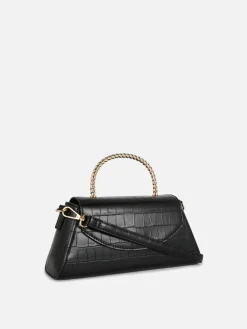 Faux Croc Metal Handle Crossbody Bag|Primark Discount