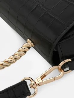 Faux Croc Metal Handle Crossbody Bag|Primark Discount