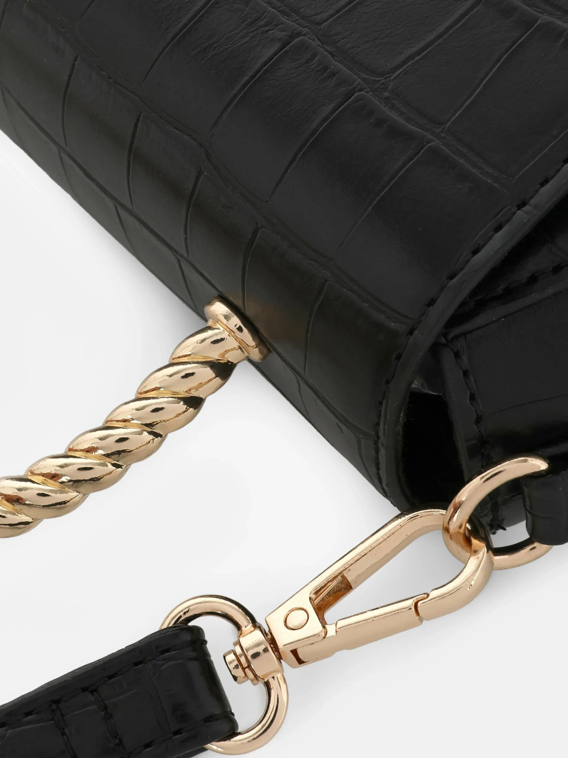 Faux Croc Metal Handle Crossbody Bag|Primark Discount