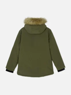 Faux Fur Hood Parka|Primark Online