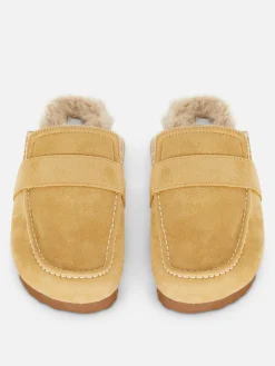 Faux Fur Lined Loafer Slippers|Primark New