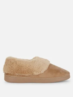 Faux Fur Lined Moccasin Slippers|Primark