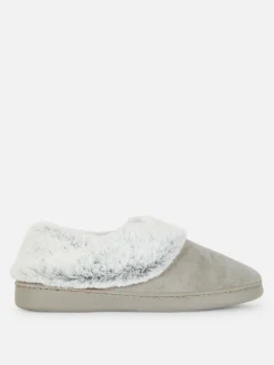 Faux Fur Lined Moccasin Slippers|Primark