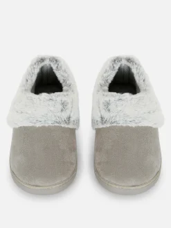 Faux Fur Lined Moccasin Slippers|Primark