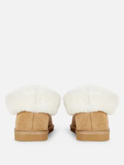 Faux Fur Lined Moccasin Slippers|Primark