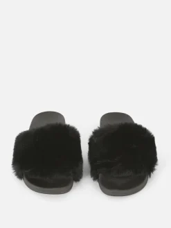 Faux Fur Slides|Primark