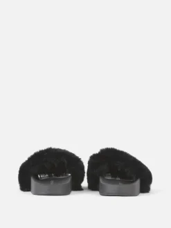 Faux Fur Slides|Primark