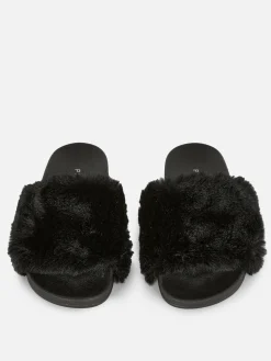 Faux Fur Slides|Primark New