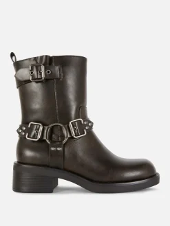 Faux Leather Biker Boots|Primark Discount