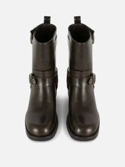 Faux Leather Biker Boots|Primark Discount