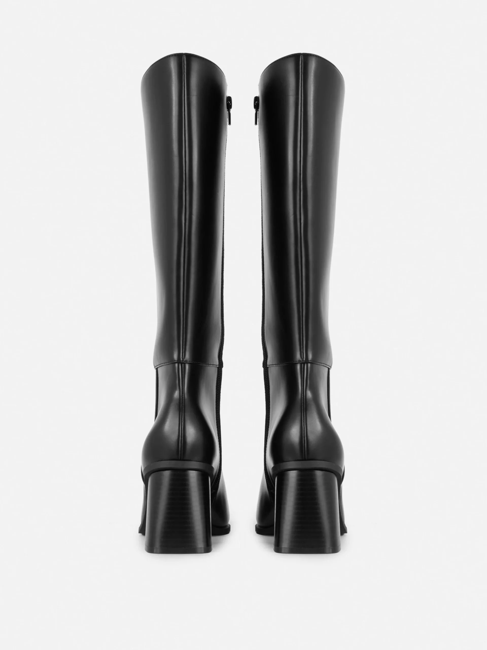 Faux Leather Heeled Knee Boots|Primark Discount