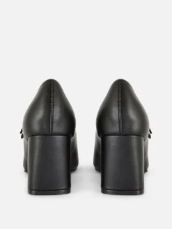Faux Leather Heeled Mary Janes|Primark Online