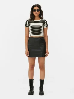 Faux Leather Mini Skirt|Primark Discount