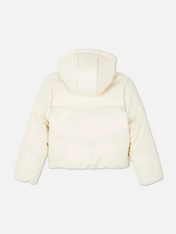 Faux Leather Puffer Jacket|Primark New