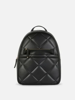 Faux Leather Quilted Backpack|Primark Sale
