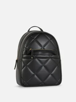 Faux Leather Quilted Backpack|Primark Sale