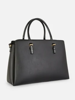 Faux Leather Removable Pouch Tote|Primark Clearance