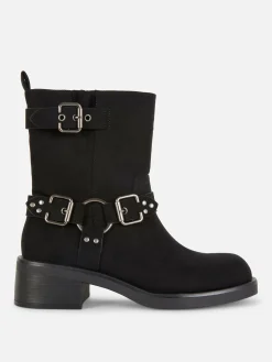 Faux Suede Biker Boots|Primark Outlet