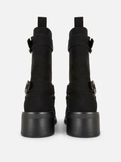 Faux Suede Biker Boots|Primark Outlet