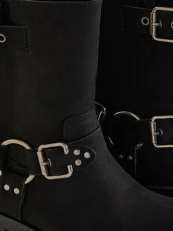 Faux Suede Biker Boots|Primark Outlet