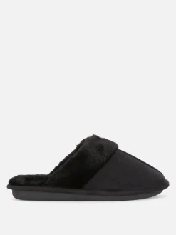 Faux Suede Slippers|Primark